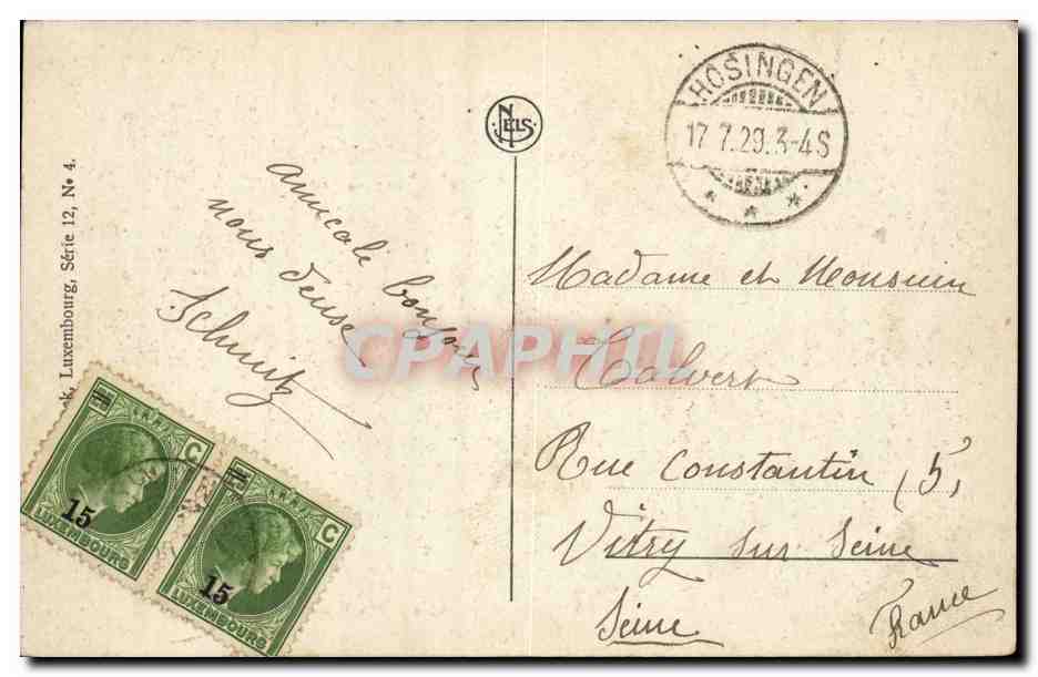 Luxembourg CPA Grand et ville haute — Rückseite