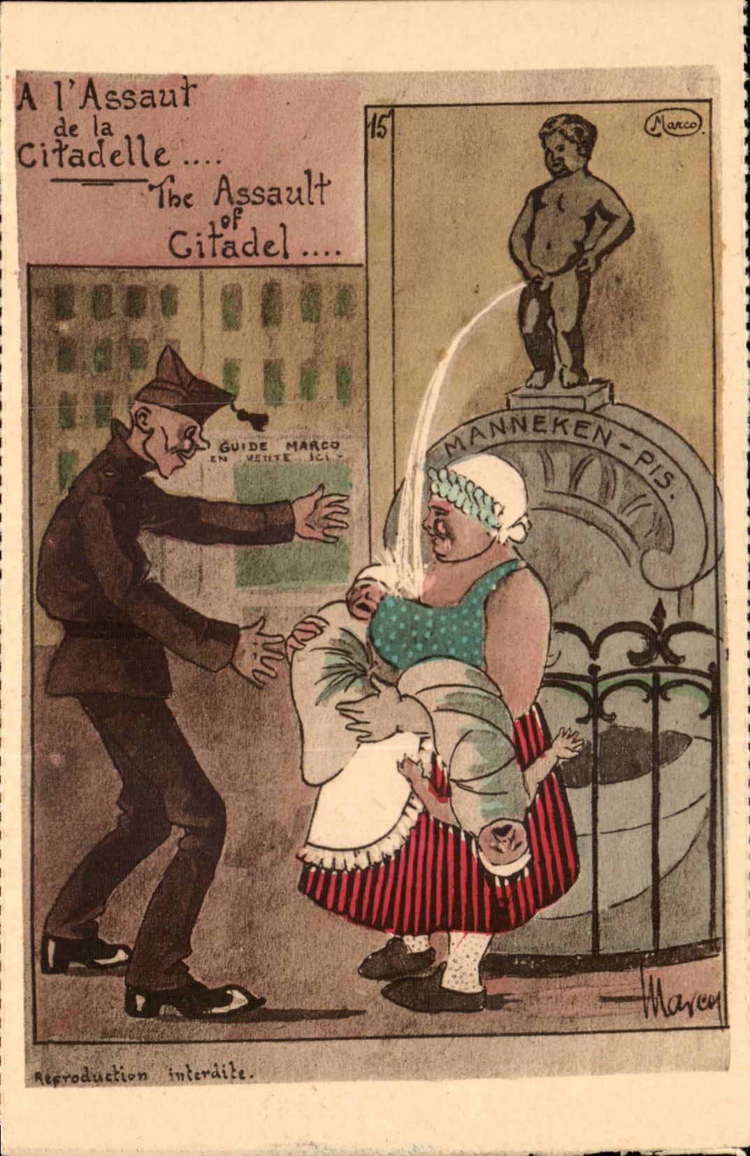 Belgique Belgie Manneken Pis Illustrateur A l'assaut de la citadelle