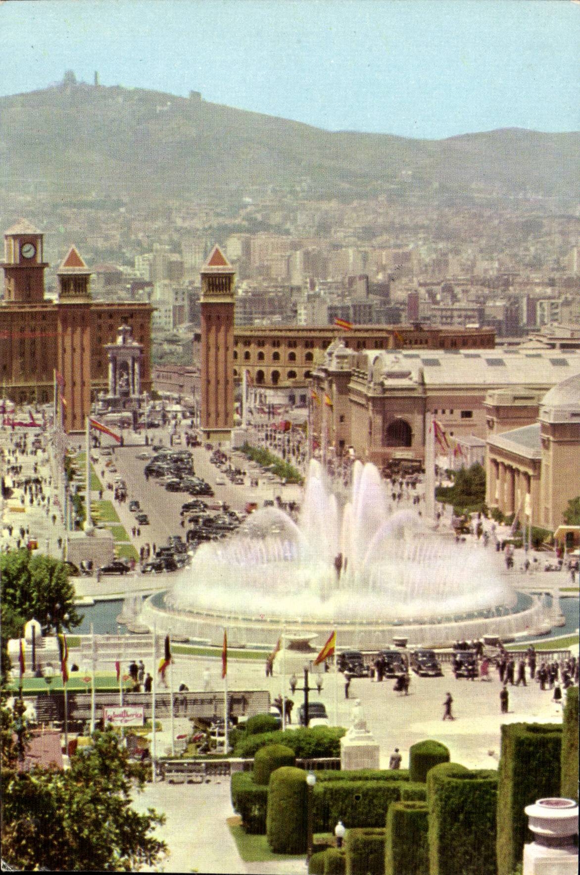 Espagne Spain Espana CPA Barcelona Parque de Montjuich