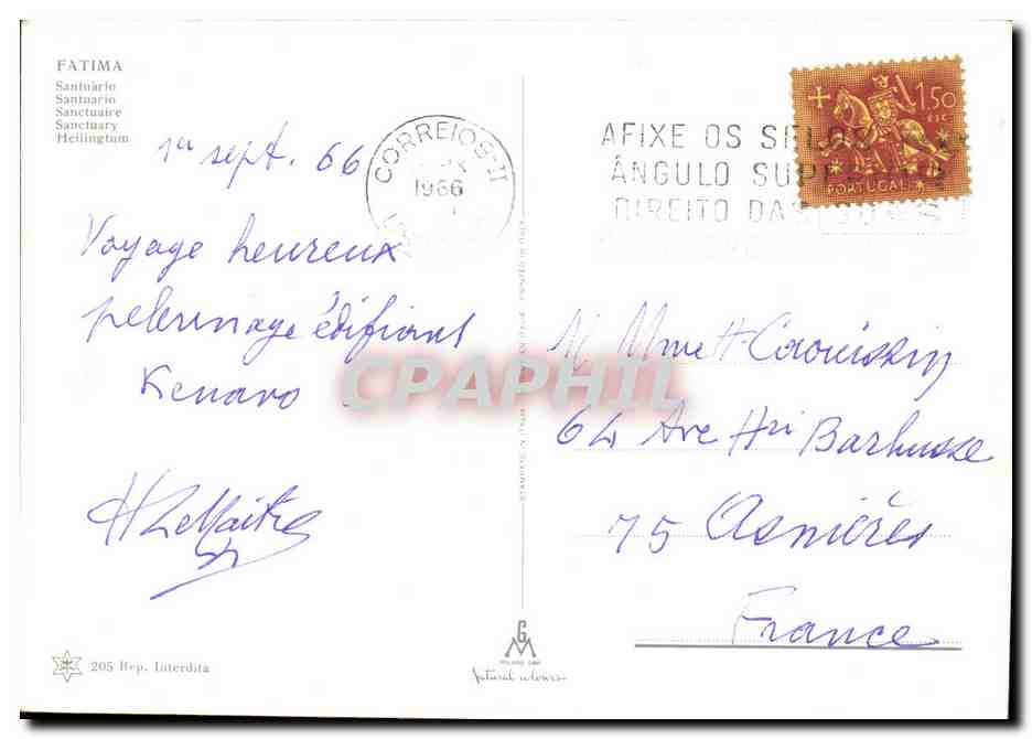 Fatima — Sanctuaire — Éditions Interdita — Achterkant
