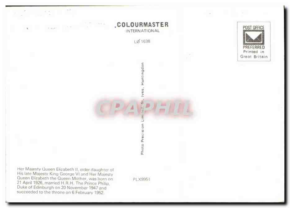 La Reine Elizabeth II et le Prince Philip, Duc d'Édimbourg — en tenue de cour — éditeur .COLOURMASTER INTERNATIONAL, n° PLX9951 — Reverso