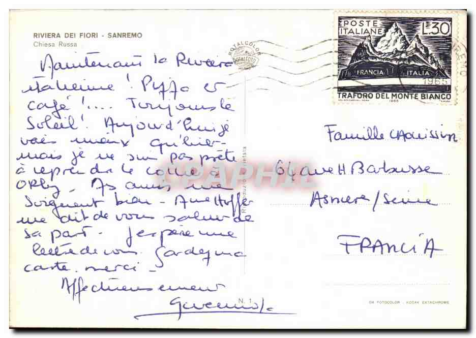 Italie Italie CPM Riviera dei Fiori Sanremo Chiesa Russa (eglise Russe Russian church) — Back
