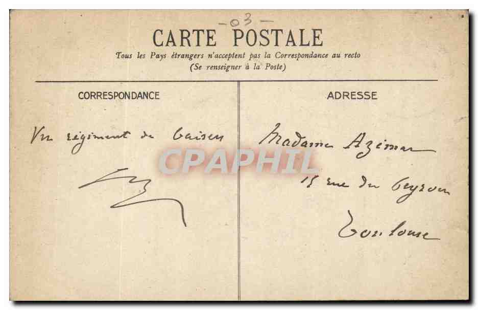 Vichy CPA Etablissement thermal — Verso