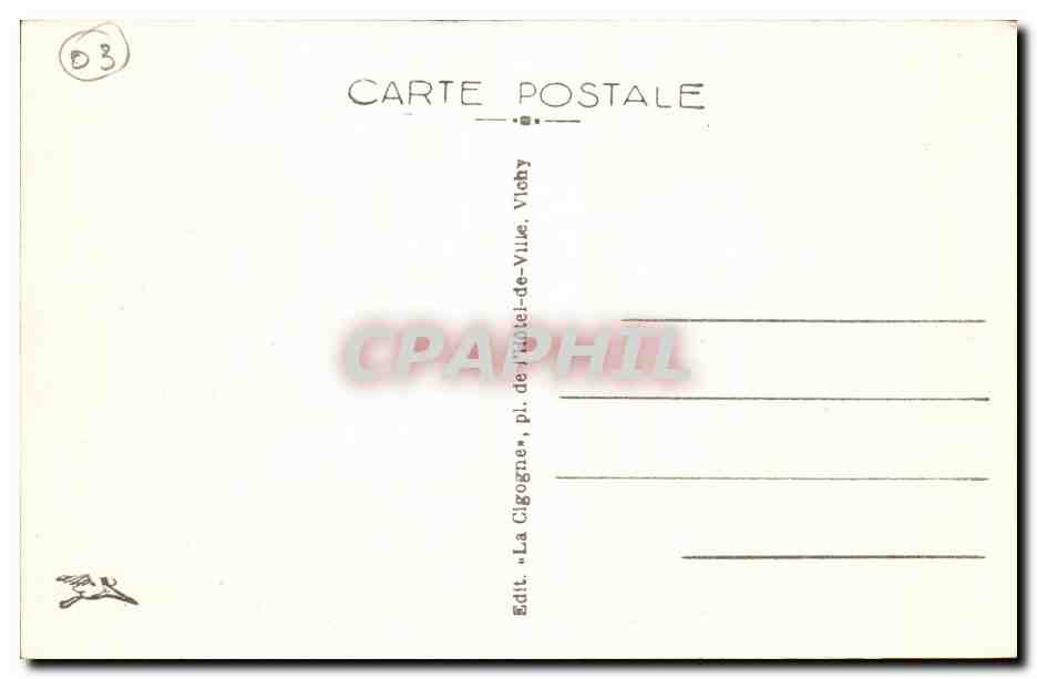 Vichy CPA Le parc du casino — Verso