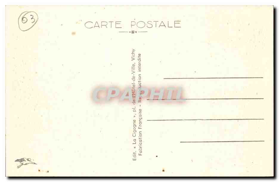 Vichy CPA Etablissement thermal de 2eme classe — Rückseite