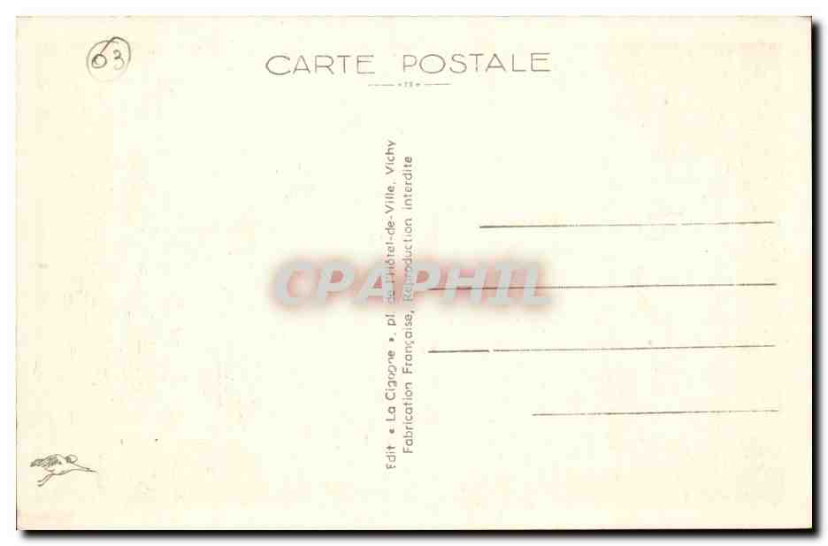Vichy CPA Source des Celestins — Rückseite