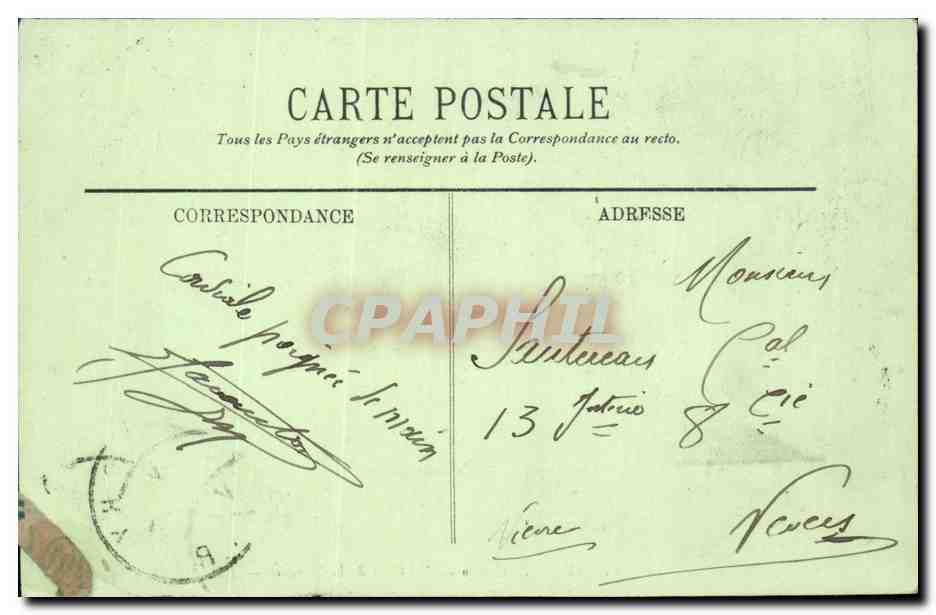 Vichy CPA Le casino Un coin de la terrasse — Rückseite