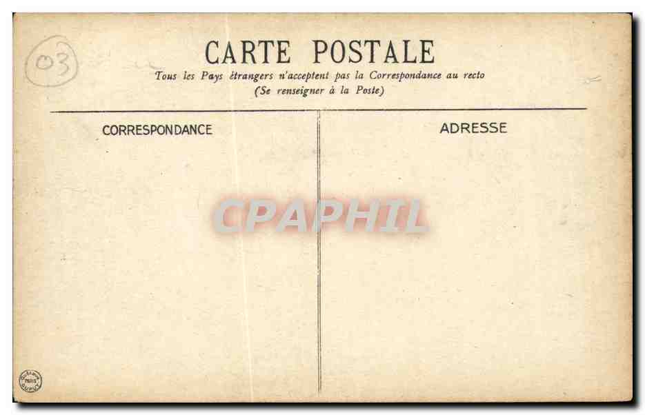 Vichy CPA Monument de la Republique — Rückseite