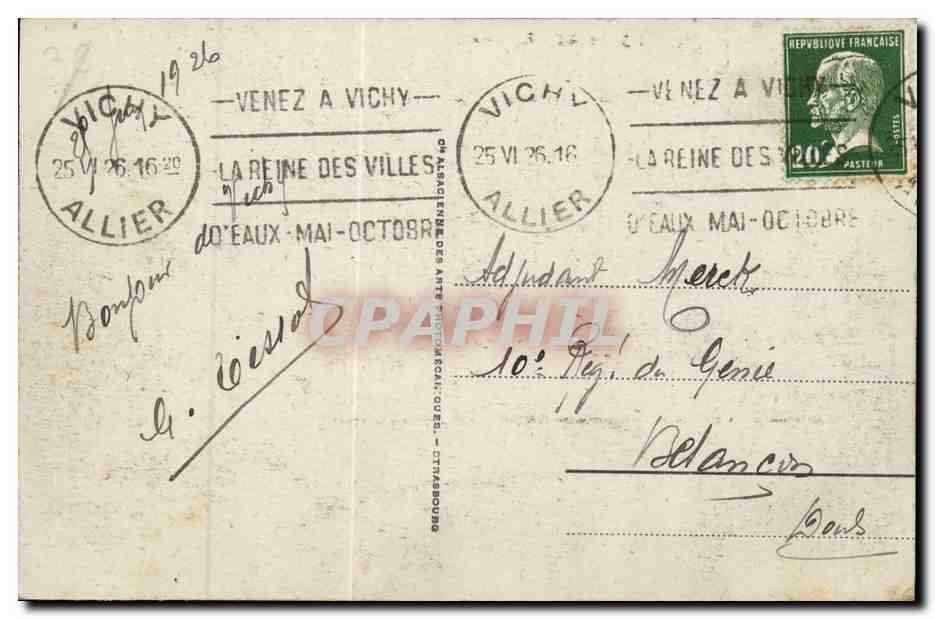 Vichy CPA La gare — Rückseite