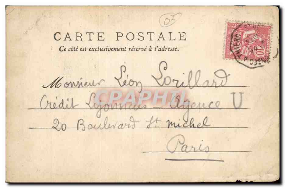 Vichy CPA La vieille tour — Rückseite