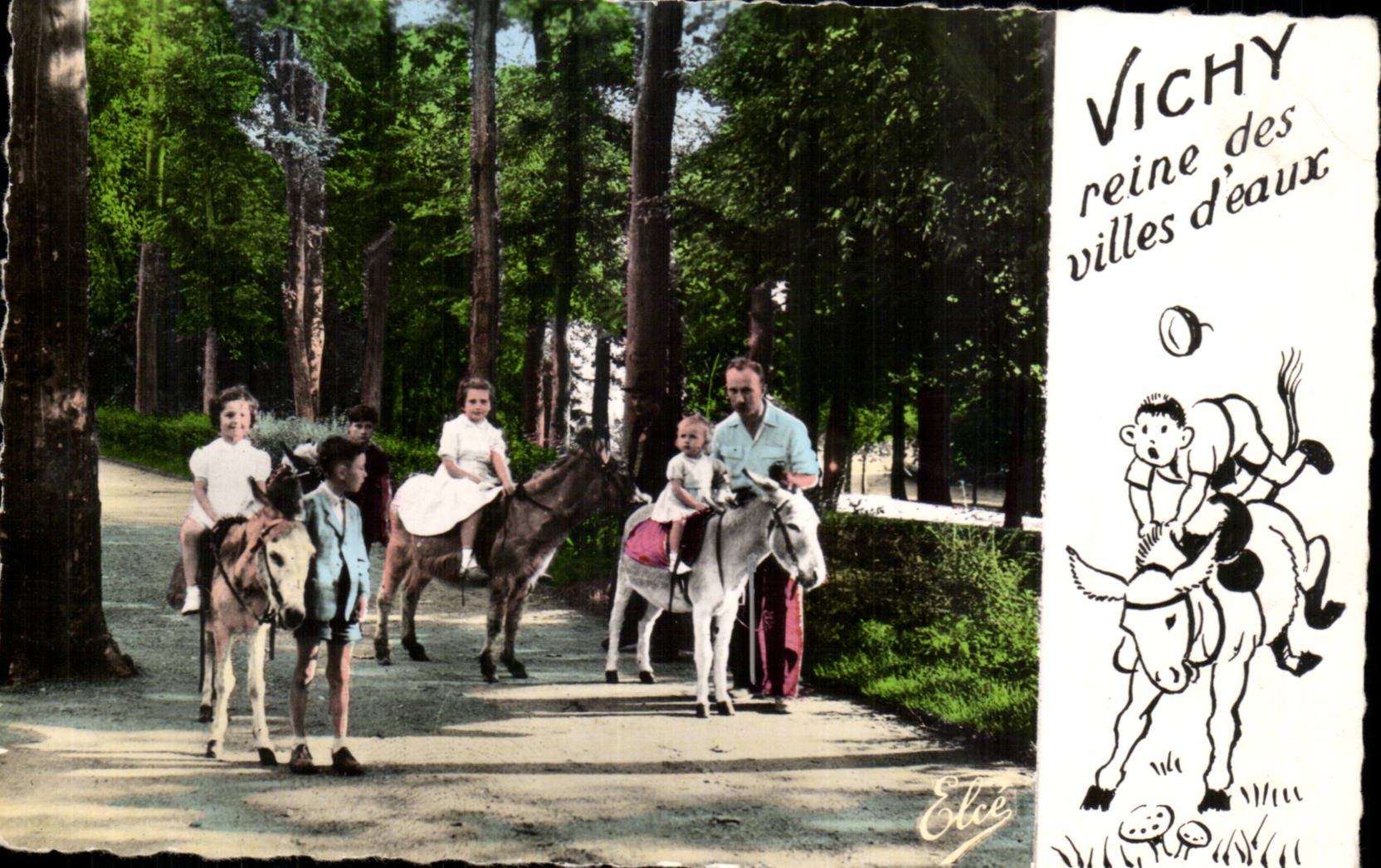 Vichy CPA Reine des villes d'eaux (ane donkey)
