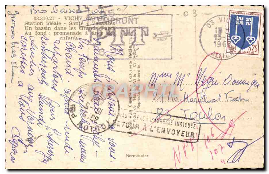 Vichy CPA Station ideale — Verso