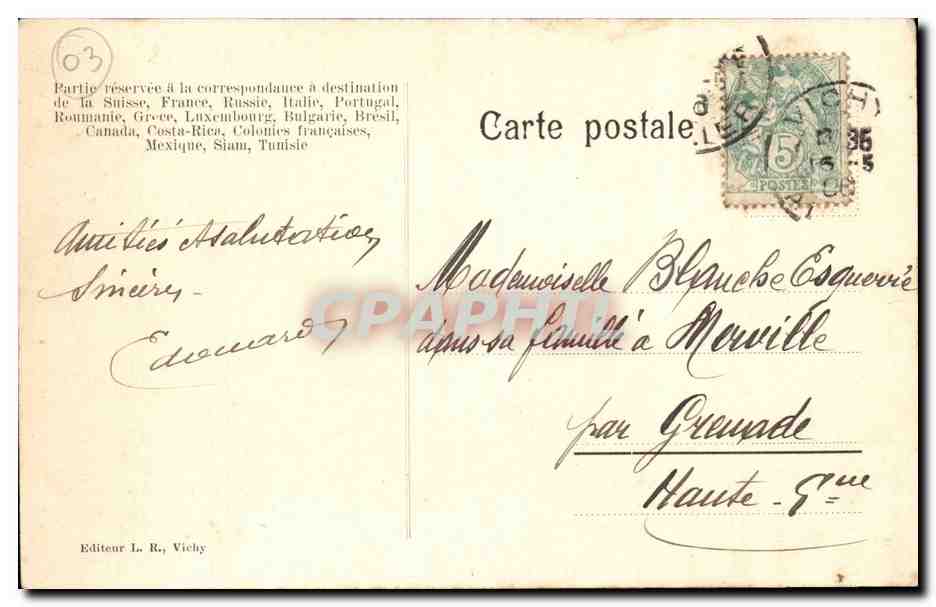 Vichy CPA Salut — Rückseite
