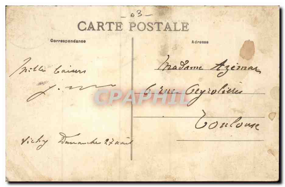 Vichy — les Rives de l'Allier — A. Allier, n°27 — Rückseite