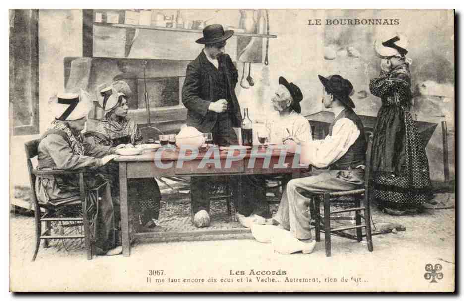 CPA Les accords Le Bourbonnais (folklore)