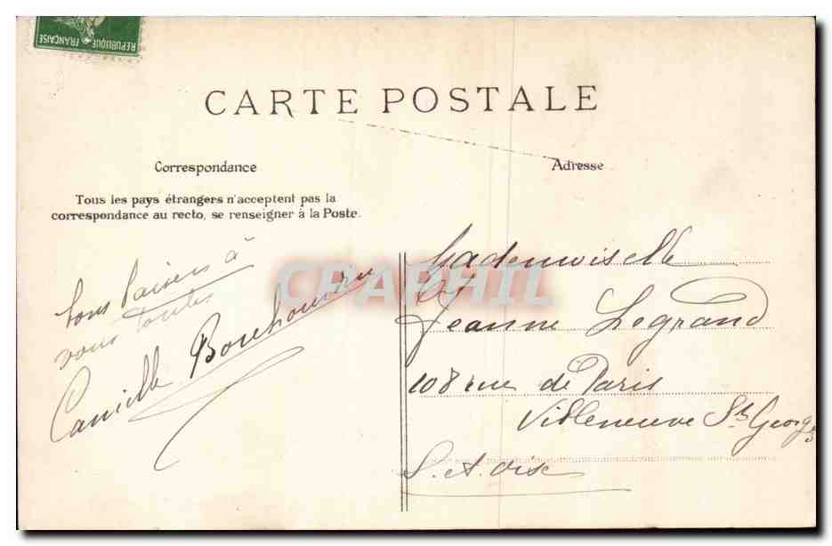 Montlucon CPA Avenue de la gare — Rückseite