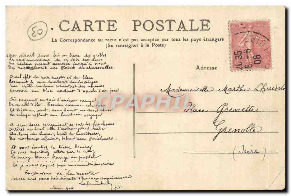 Néris-les-Bains — L'heure de la Promenade, le Kiosque à Musique — Allier 325 — Verso