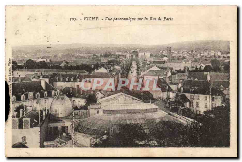 Vichy - Vue Panoramique sur la Rue de Paris - piece missing - CPA 