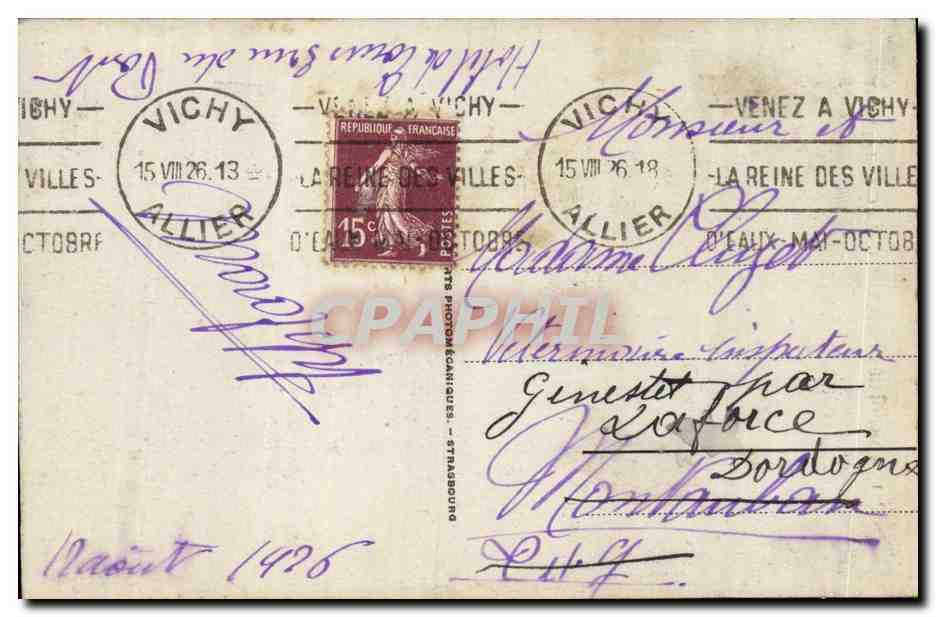 L'Ardoisierf pres Vichy - La Cascade - CPA  — Verso