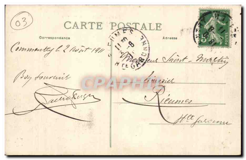 Commentry — La Sortie des Ateliers — M.T. L.L. n°569 — Reverso