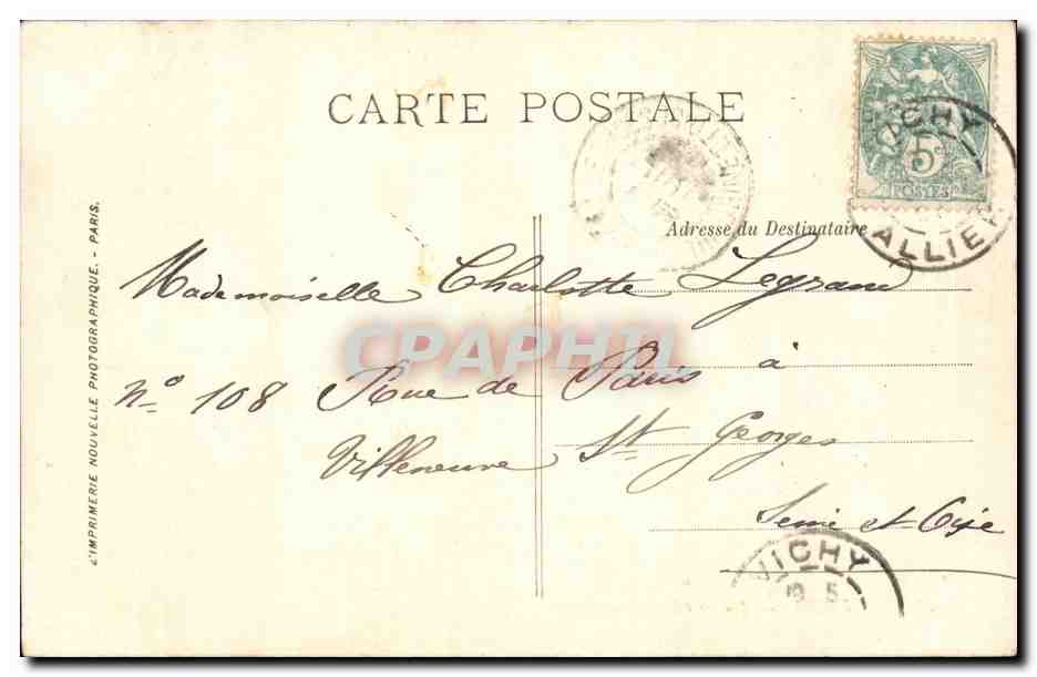 Vichy - Source Chomel - CPA  — Verso