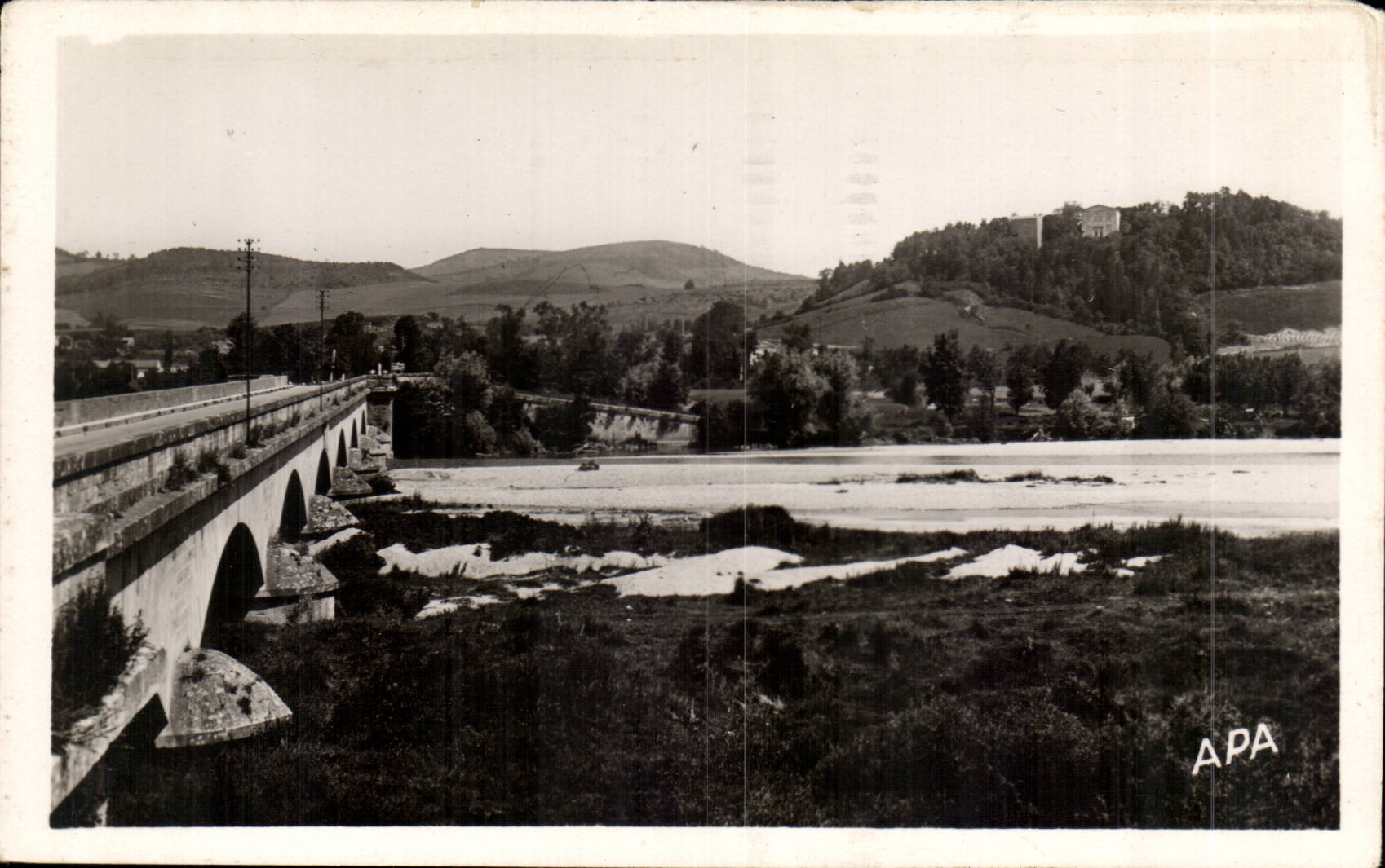 Mirepoix CPA Le pont sur l'Hers et le chateau de Terride