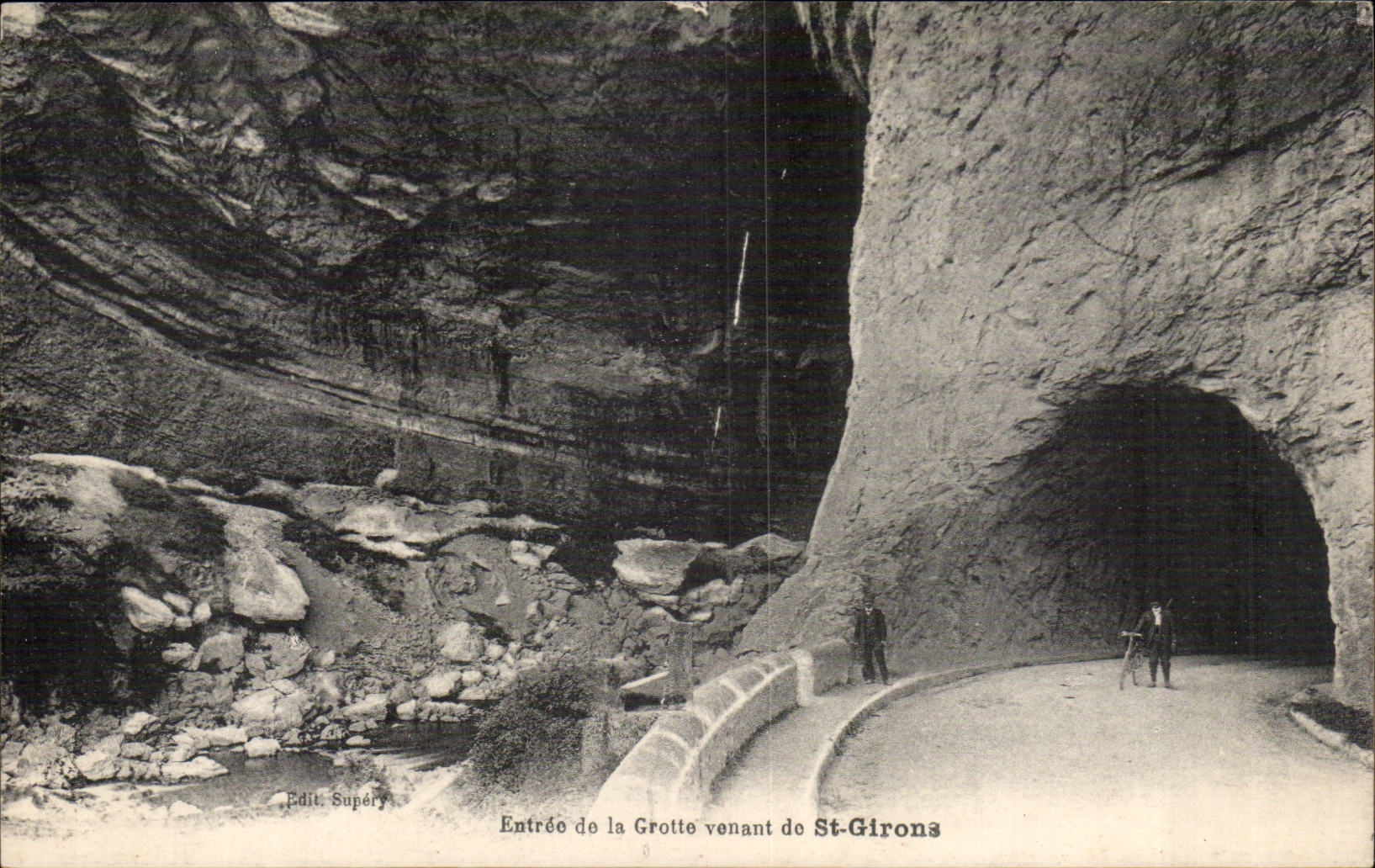 CPA Entree de la grotte venant de St Girons