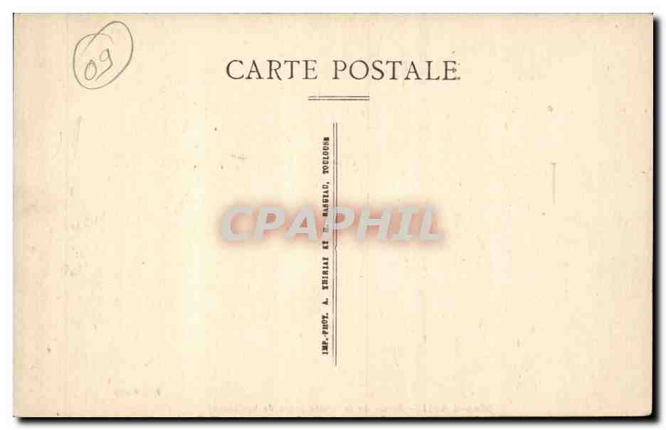 Mas d'Azil CPA Sortie de la grotte (cote de St Girons) — Rückseite