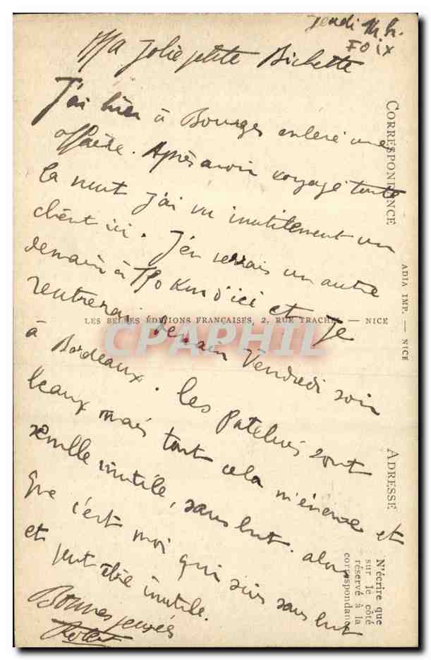 Foix CPA Vue generale et le pic Saint Sauveur — Rückseite