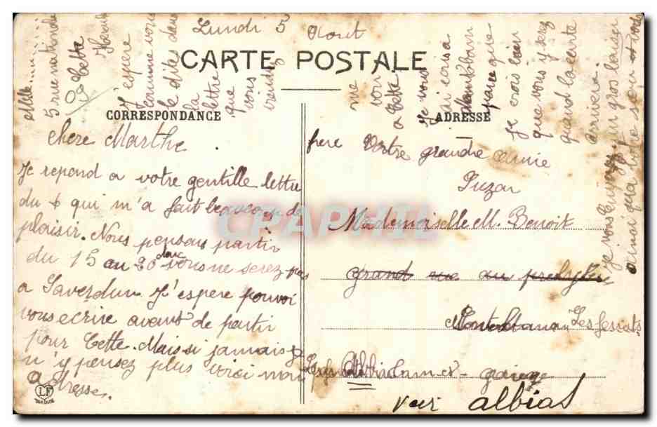 Ussat les Bains CPA Villa des roses — Rückseite