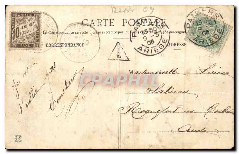 Pamiers CPA Avenue de la gare — Rückseite