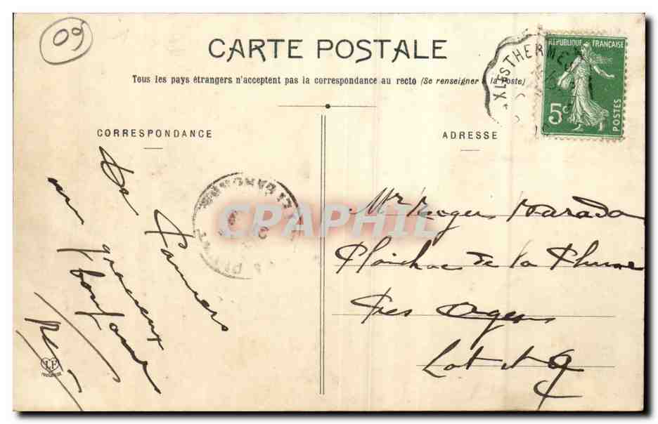 Pamiers CPA Le parc de la Mairie — Rückseite