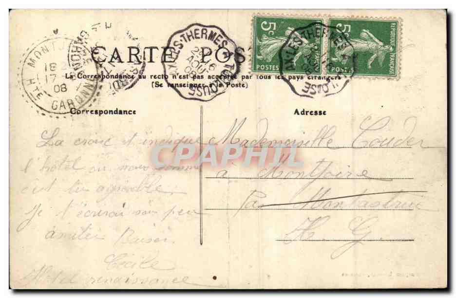 USSAT-les-BAINS — Hotels und Bahnhof — Verlag: Dauphin, 18, Av. Tarascón — Rückseite
