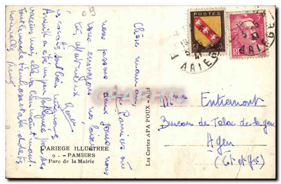 Pamiers - Parc de la Mairie - CPA  — Rückseite
