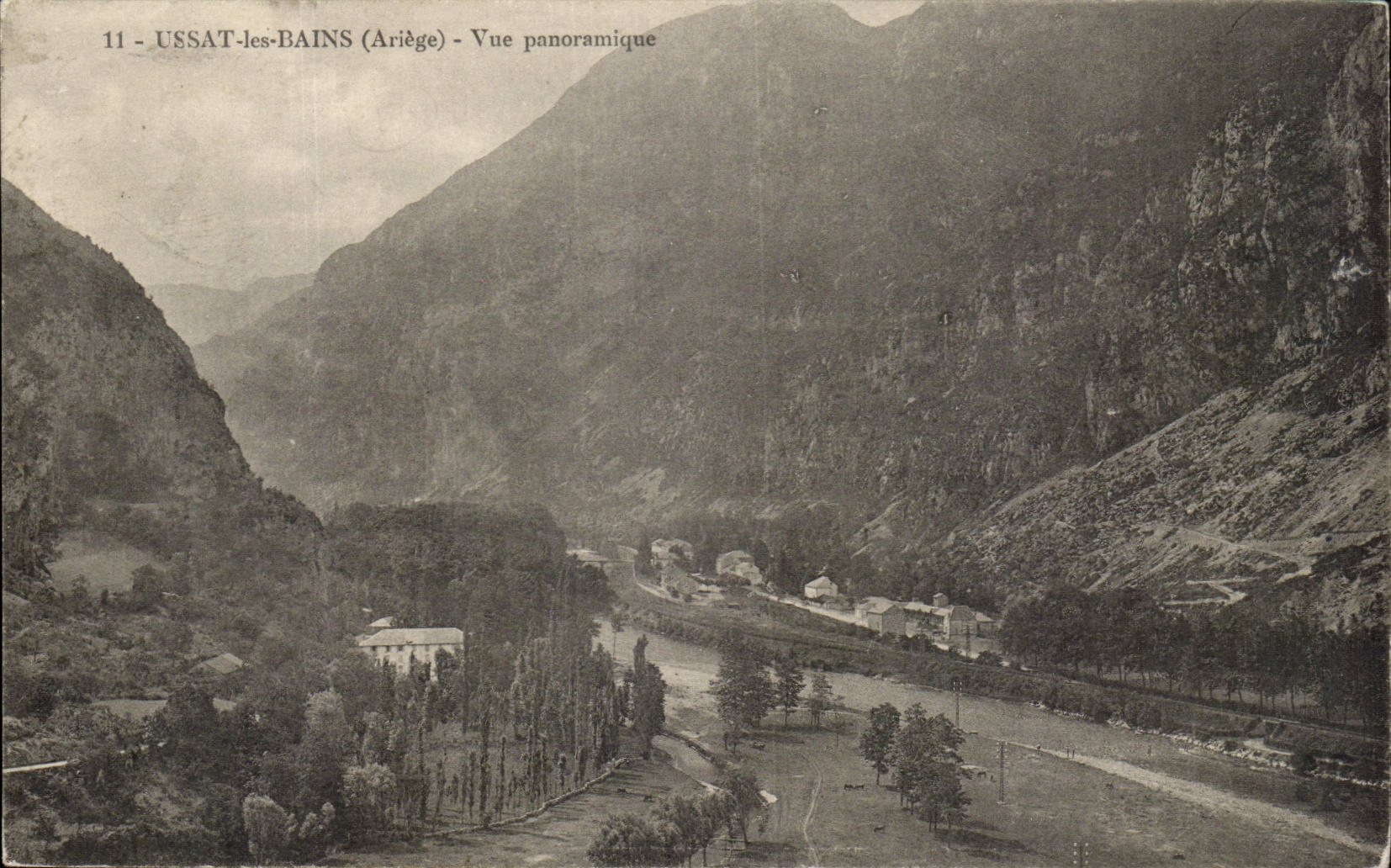 Ussat les Bains - Vue Panoramique - CPA 