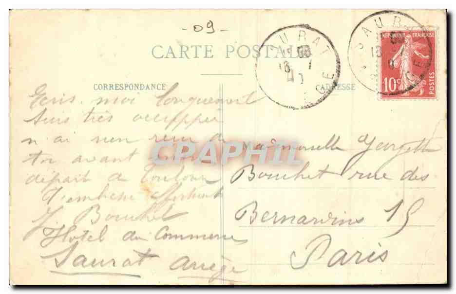 CPA Vieillards Types Bethmalais Les noces d'or (folklore costume) — Verso