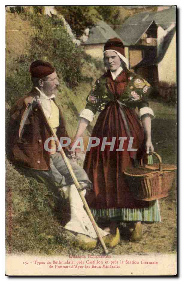 CPA Ariege Types de Bethmalais pres Castillon et pres la station thermale de Pontaut d'Ayer les eaux (folklore costume)