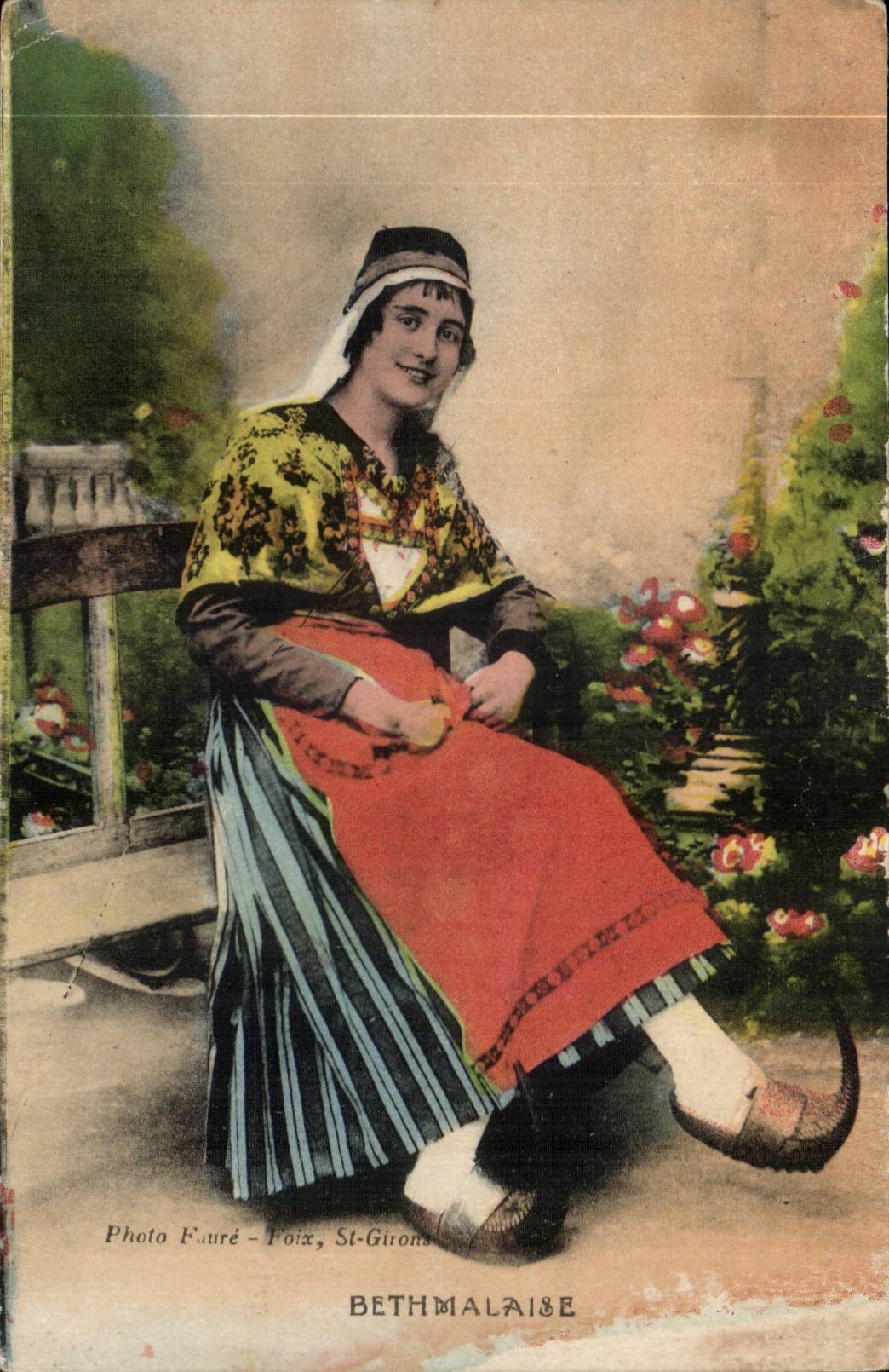 CPA Ariege Bethmalaise (folklore costume)