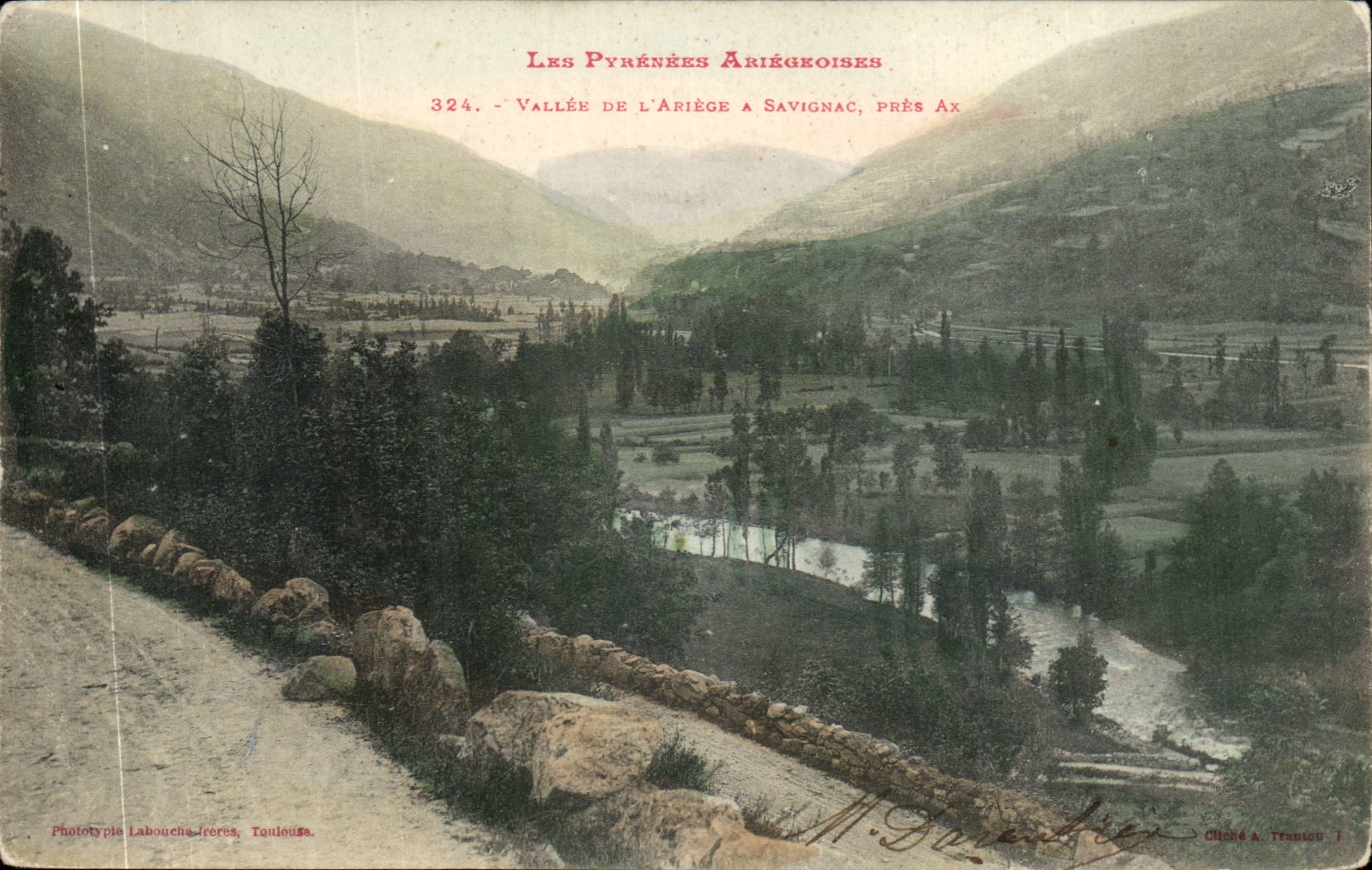 Vallée de l'Ariège à Savignac, près Ax — Les Pyrénées Ariégeoises — Phototypie Laboucha-Fores, Toulouse
