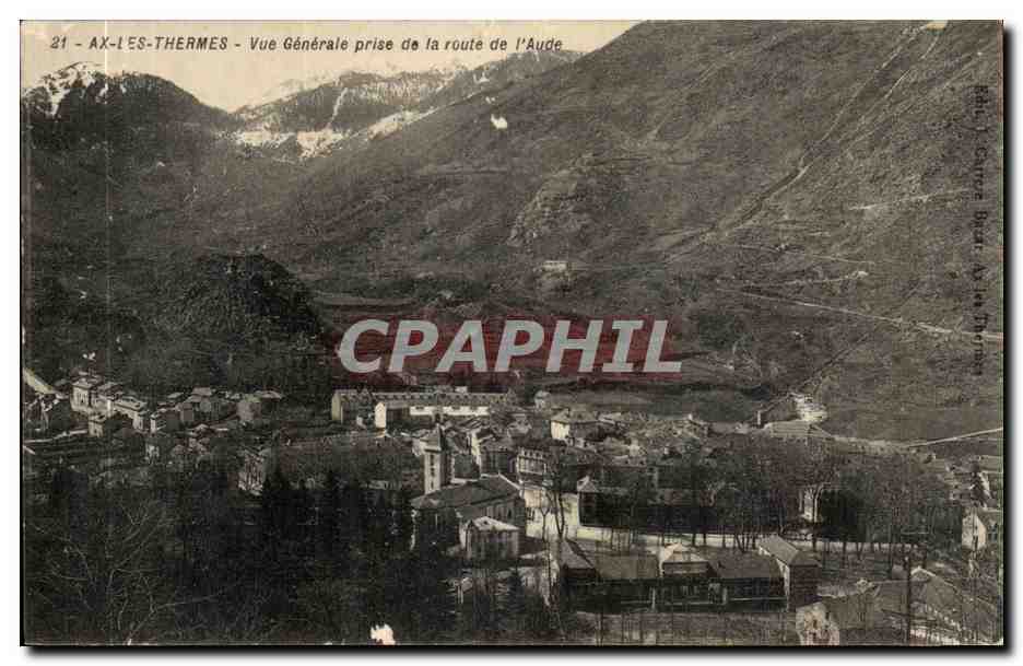 Ax-les-Thermes — Allgemeiner Blick vom Weg der Aude — Verleger: C. Courgeac, Bourg-de-Péage