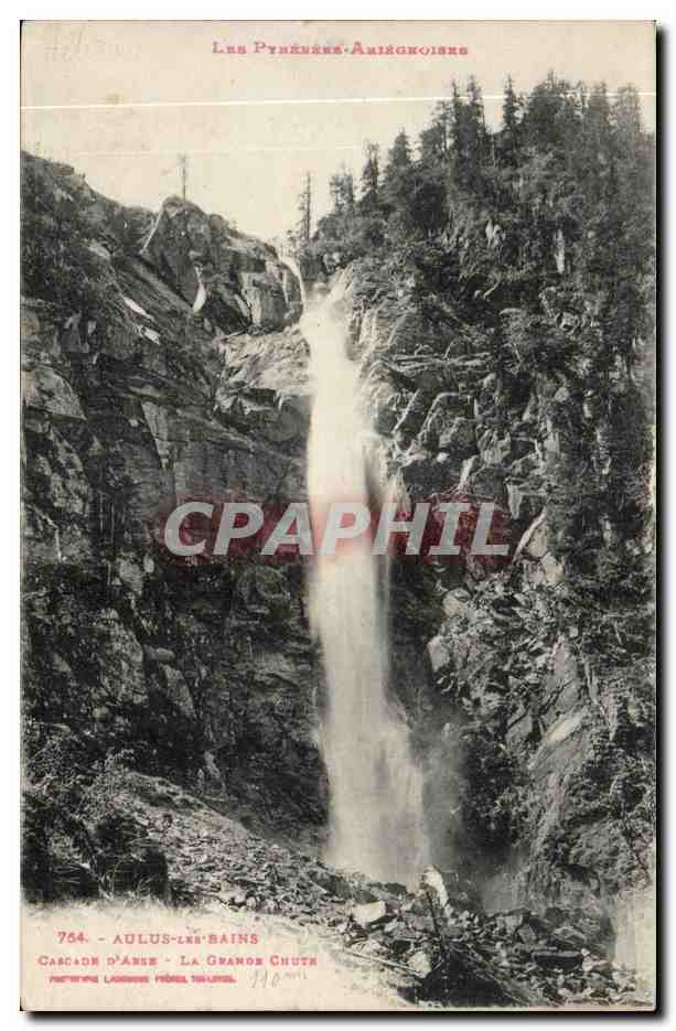 Aulus-les-Bains — La Grande Chuta — Cascade d'Ance — Éditeur Lacombe Frères, n°754