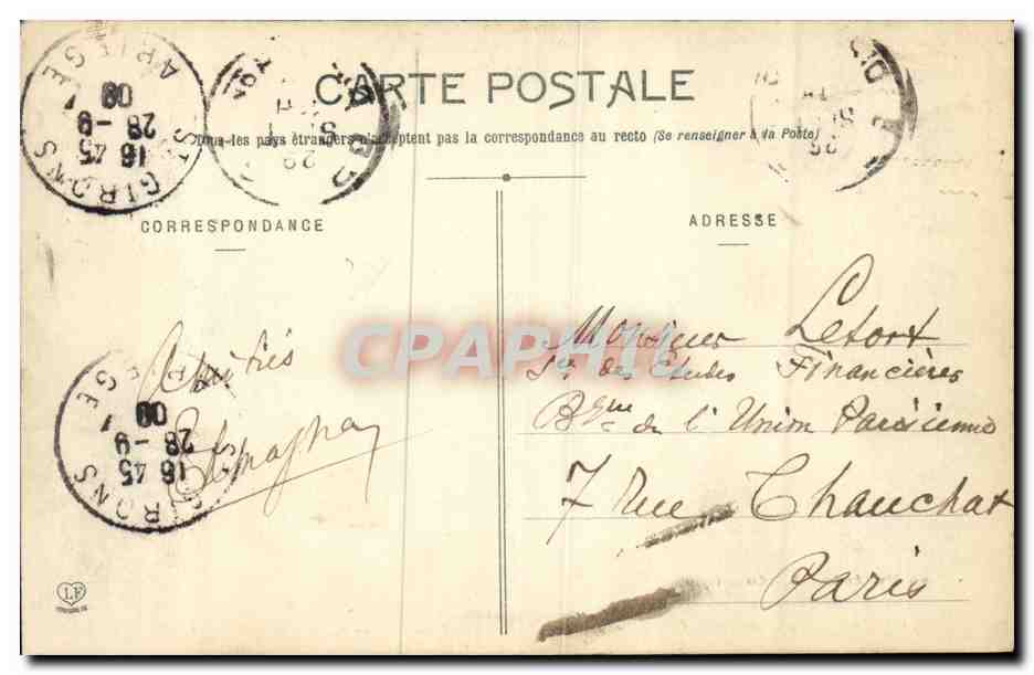 Aulus les Bains CPA Les neuf sources sur la route d'Oust — Rückseite