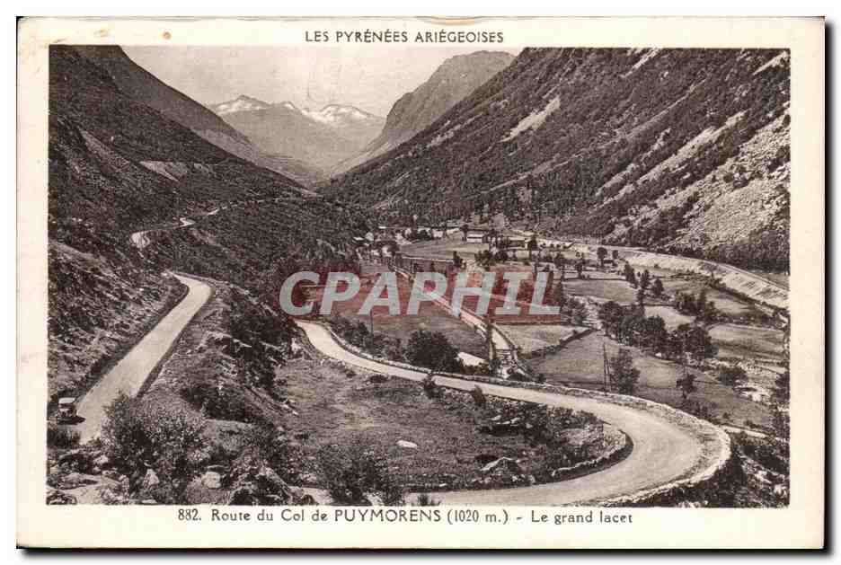 Les Pyrénées Ariégeoises — Route du Col de Puymorens (1020 m.) - Le grand lacet — Édition Pyrénées-Océan, Tabouche frères, Toulouse