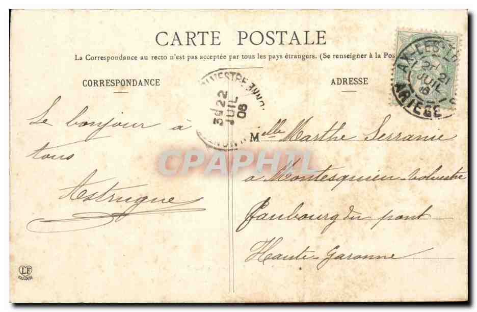 Ax les Thermes CPA Le Couloubret — Rückseite