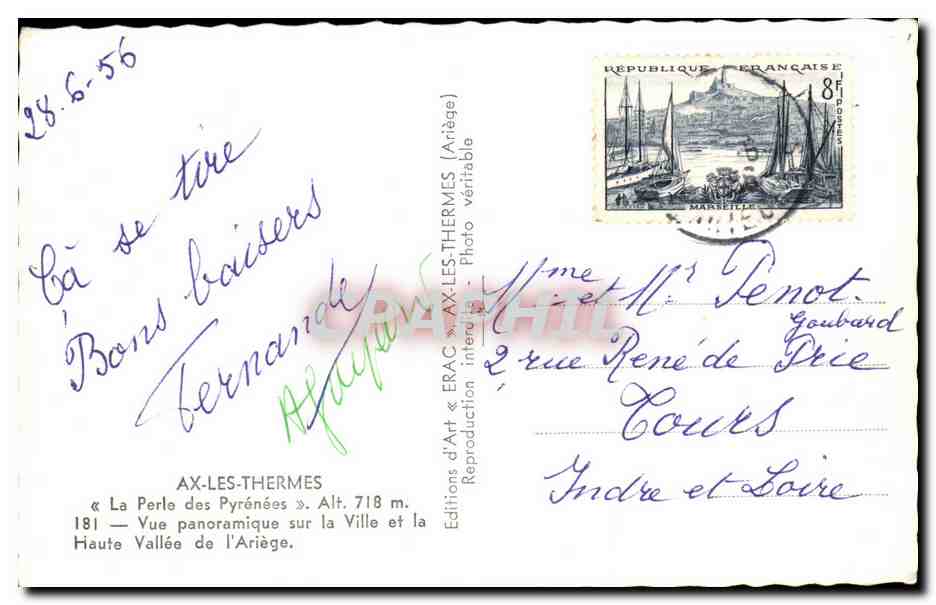 Ax les Thermes CPM Vue panoramique sur la ville et la haute vallee de l'ariege — Rückseite