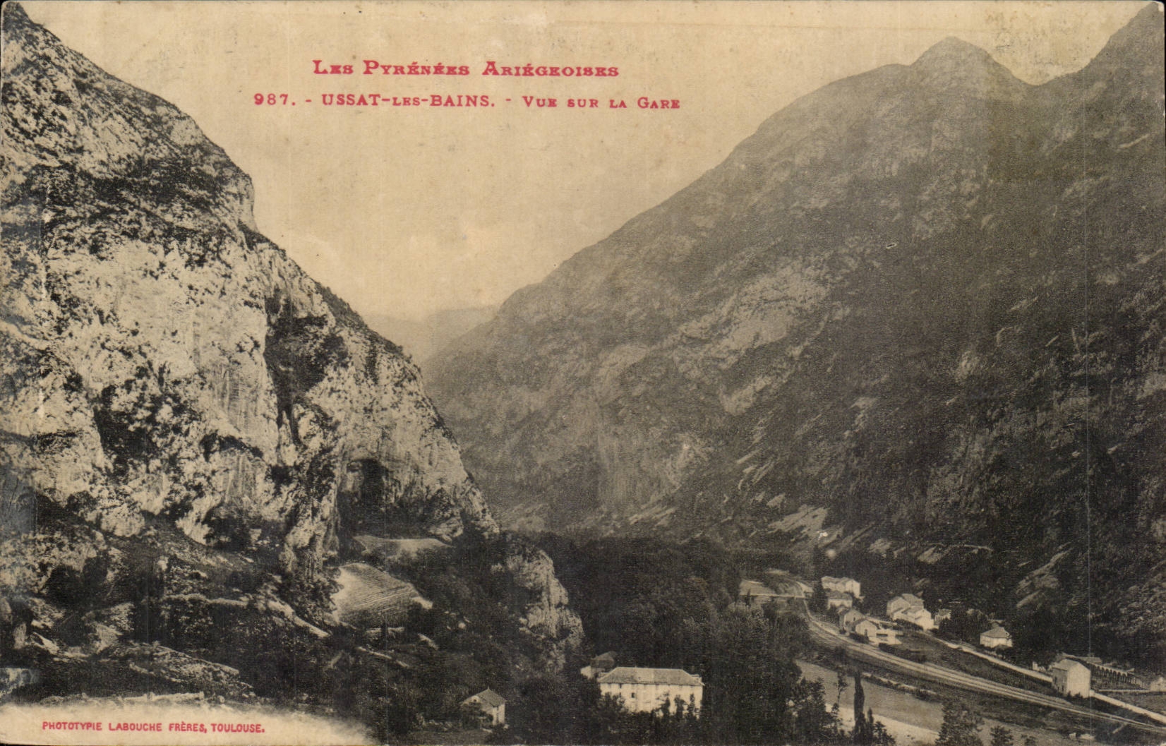 Ussat les Bains CPA Vue sur la gare
