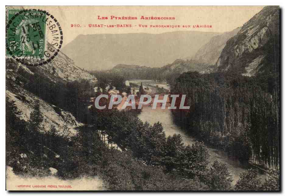 Ussat les Bains CPA Vue panoramique sur l'Ariege