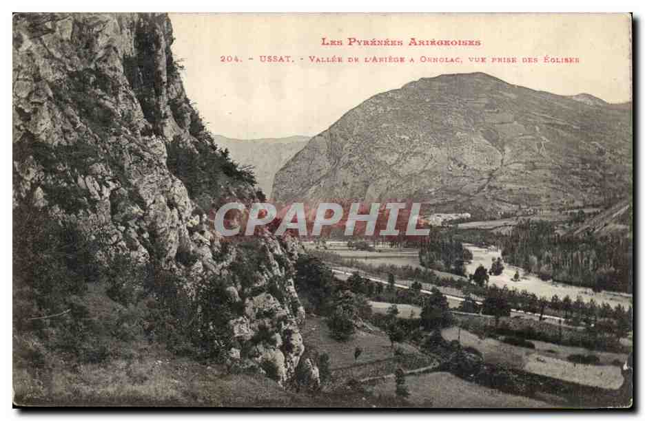 Ussat les Bains CPA VAllee de l'Ariege a Ornolac vue prise de l'eglise