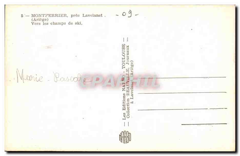 Montferrier CPA pres Lavelanet Vers les champs de ski — Rückseite