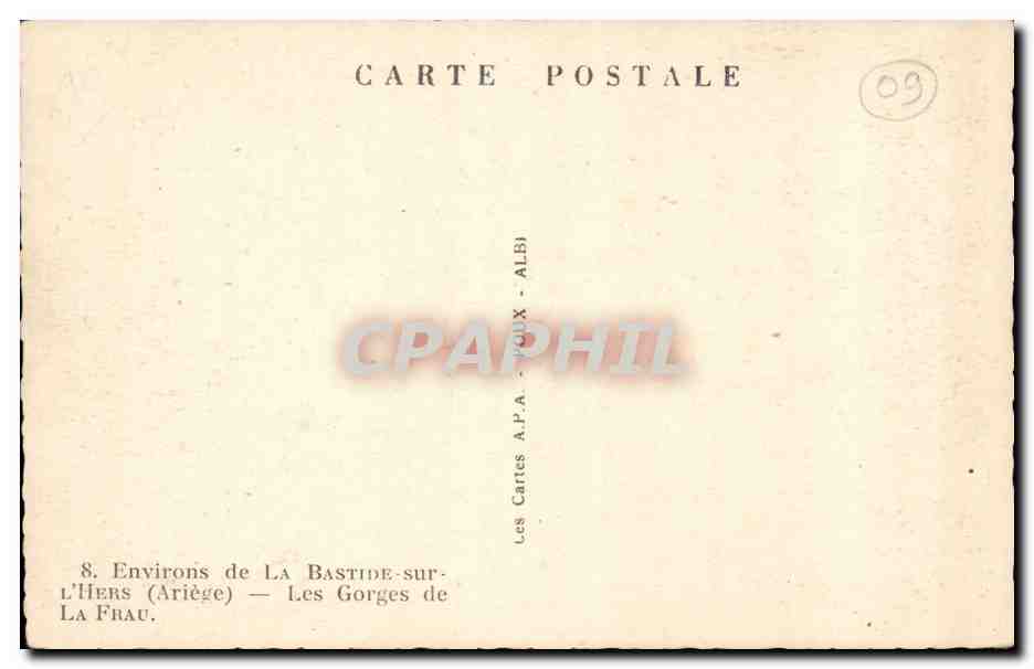 La Bastide sur l'Hers CPA  — Rückseite